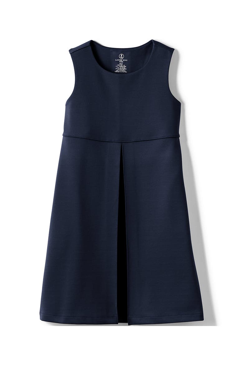 Girls Ponte Pleat Jumper, Alternate, color, Classic Navy