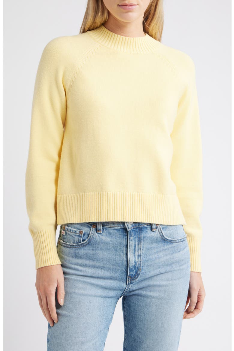 Mock Neck Raglan Sleeve Sweater, Main, color, SUNLIGHT