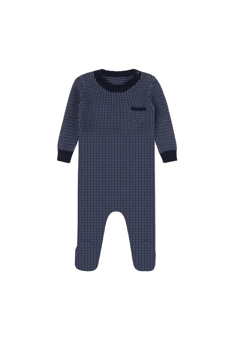 Looms Thin Stripe Collection - Footie, Main, color, Navy/Blue