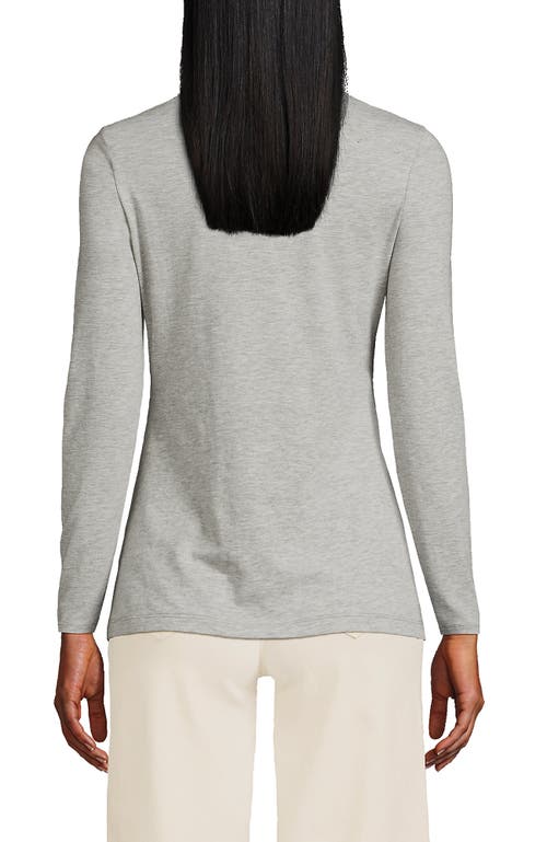 Lands' End Lightweight Jersey Skimming Long Sleeve Turtleneck In Gray
