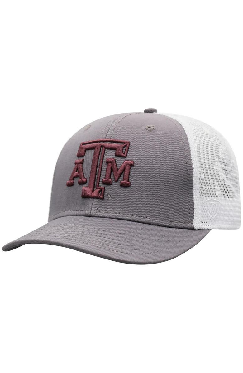 TOP OF THE WORLD Men's Top of the World  Gray/White Texas A&M Aggies Victory Adjustable Hat, Main, color, 