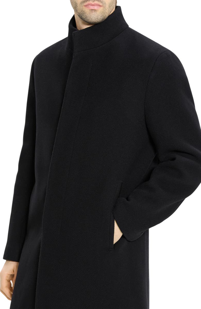 Theory Belvin Melton Wool Blend Coat, Alternate, color, Black