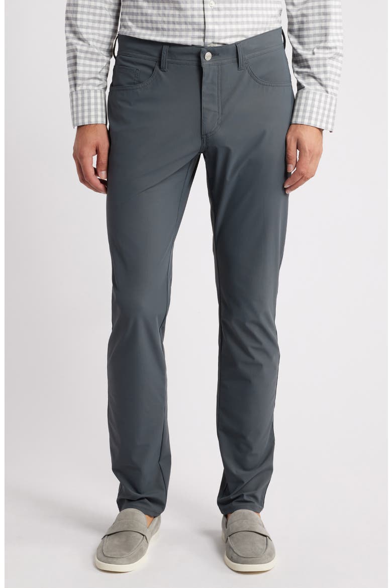 Warp Knit Stretch Nylon 5-Pocket Pants, Main, color, PETROL