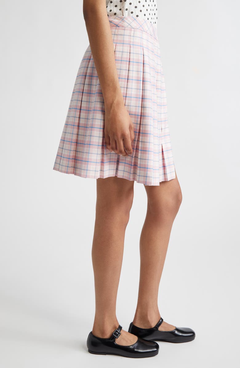 Sandy Liang Astra Plaid Pleated Skort, Alternate, color, Pink Multi