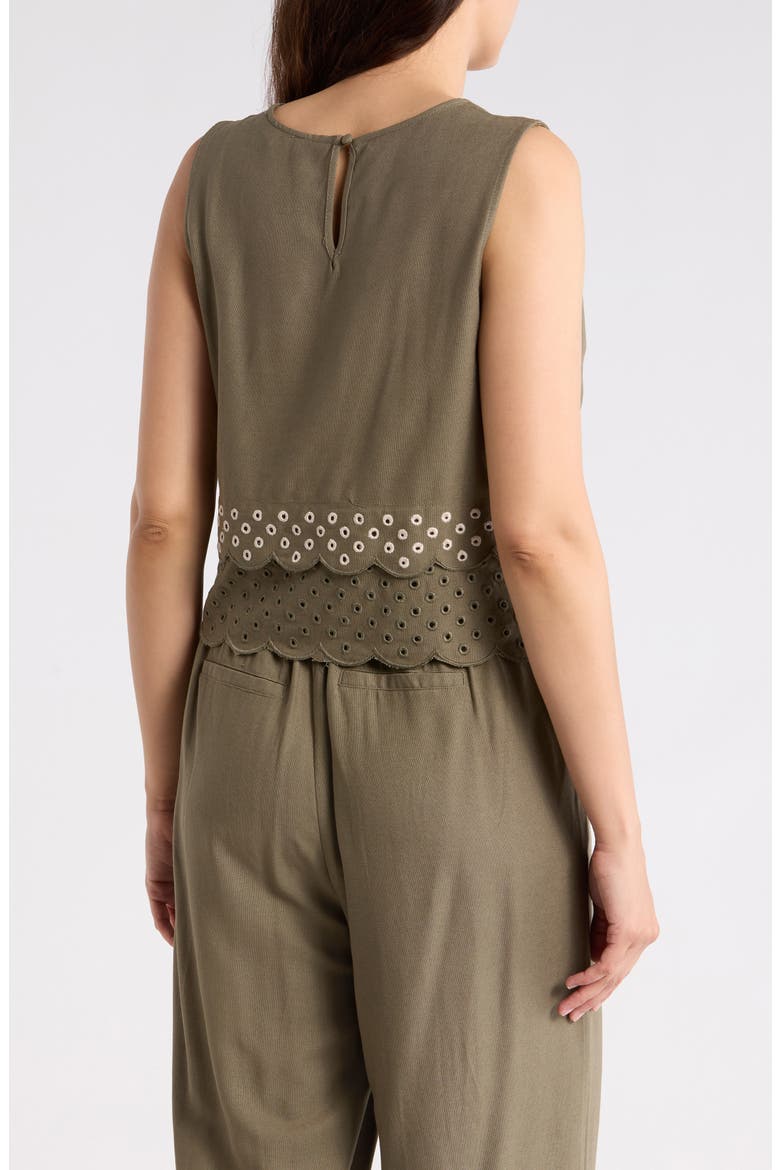 Eyelet Scallop Shell, Alternate, color, LIGHT OLIVE