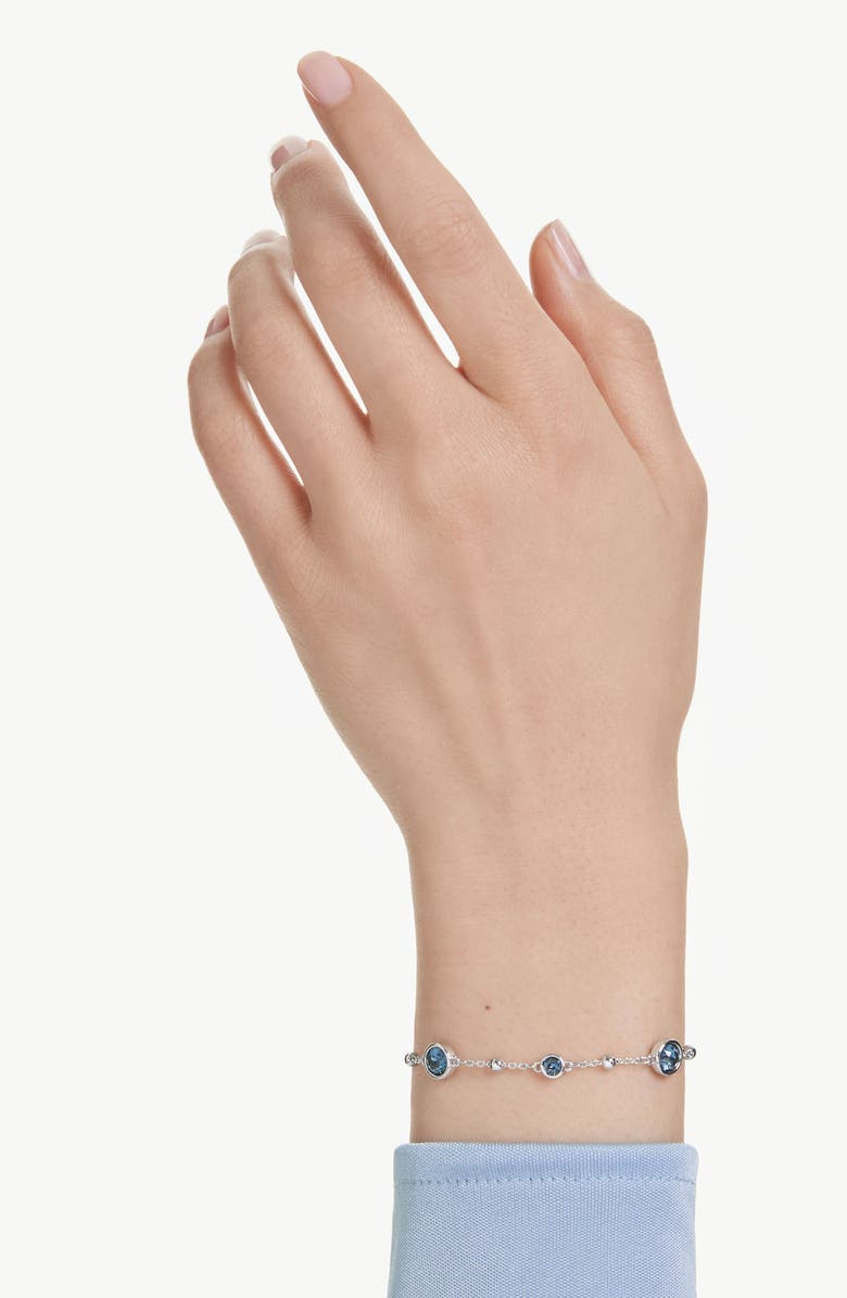 Swarovski Imber Crystal Station Bracelet, Alternate, color, Silver/ Blue