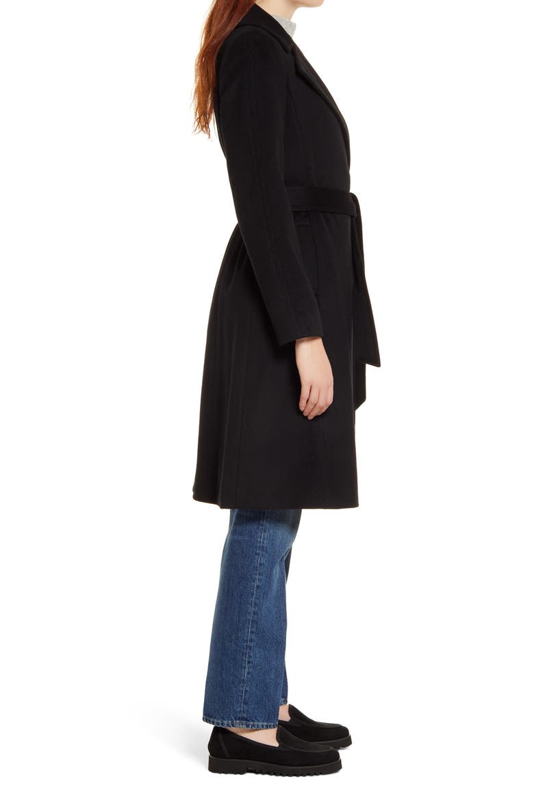 Women's Wool & Cashmere Blend Wrap Coat, Alternate, color, BLACK