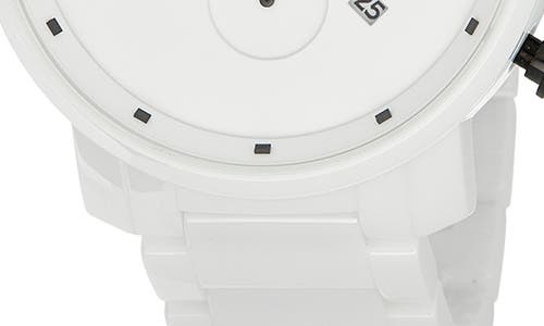 Mvmt Watches Chrono Ceramic Bracelet Watch, 45mm In Gloss White