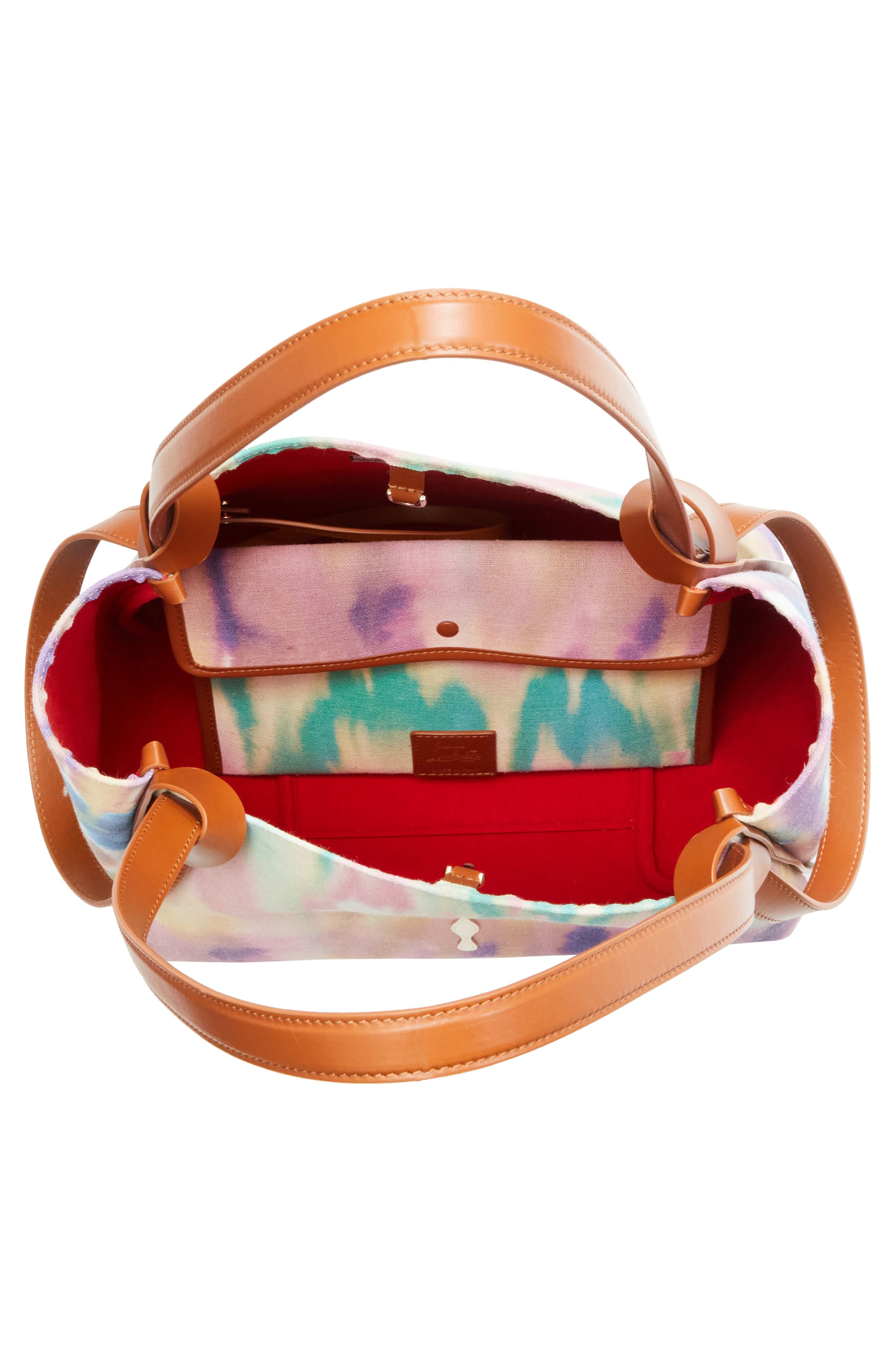 Christian Louboutin Small Bettina Tie Dye Canvas Tote, Alternate, color, M862 Multi/ Cuoio