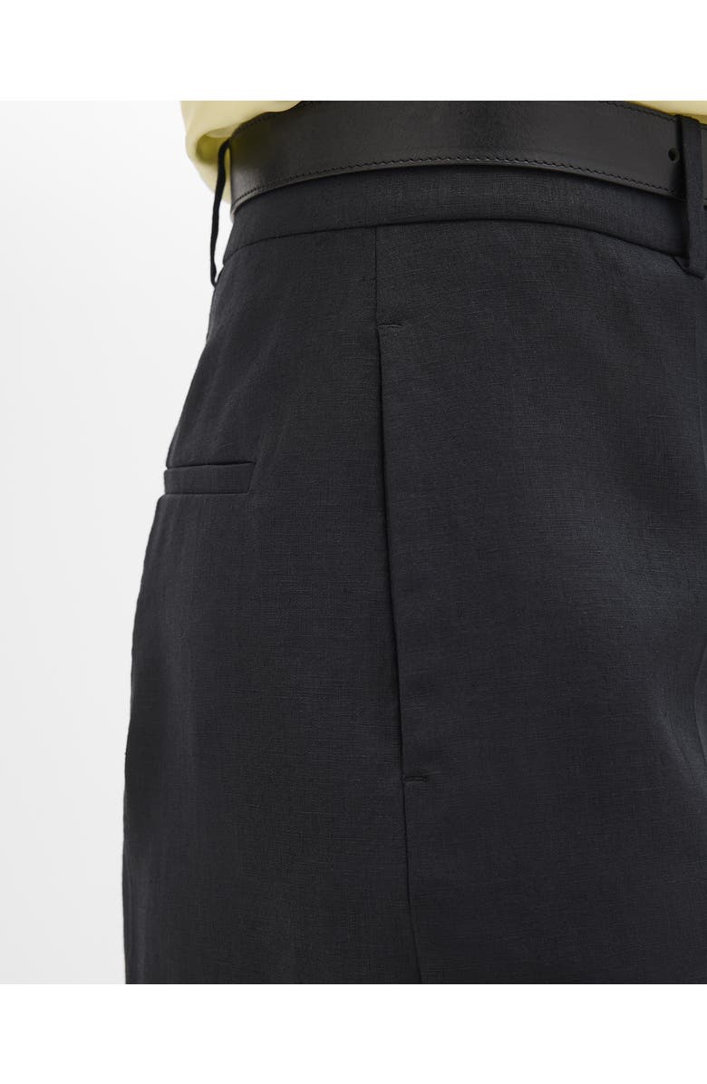 Another Tomorrow Linen Bermuda Pant, Alternate, color, Black