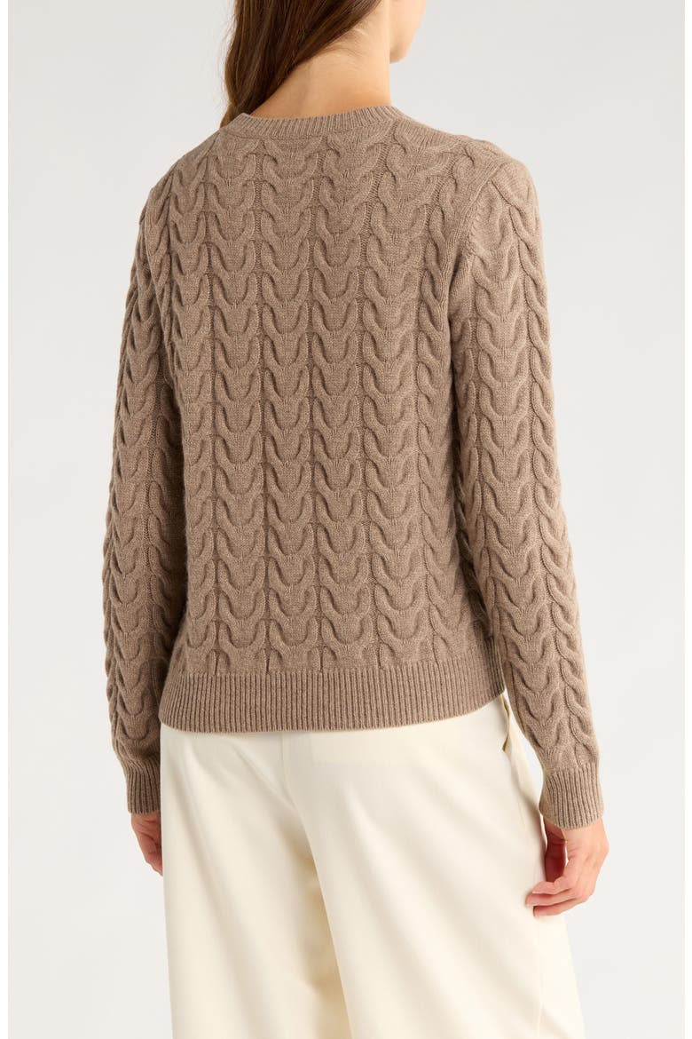 Aramis Cashmere Cable Knit Sweater, Alternate, color, CAMEL
