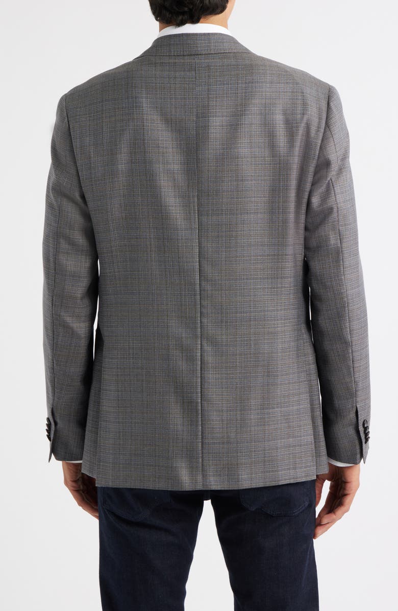 Canali Kei Trim Fit Shadow Plaid Super 130s Wool Sport Coat, Alternate, color, Med Beige
