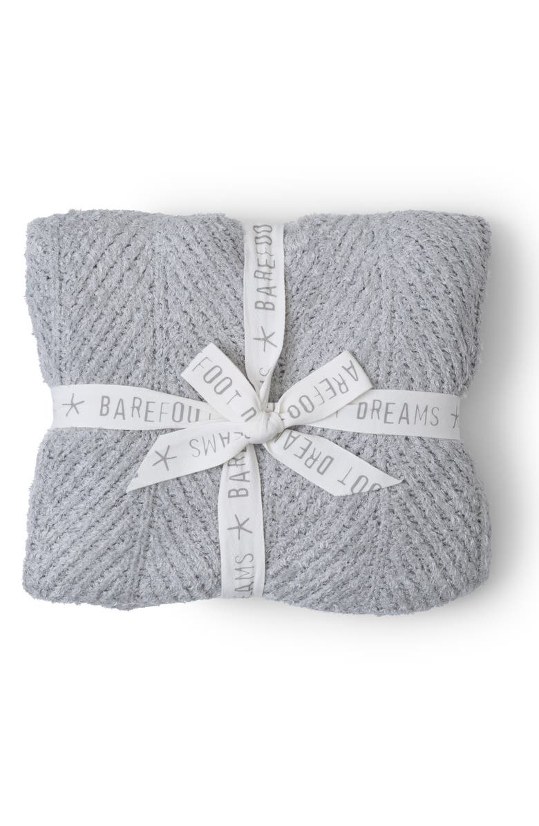 Barefoot Dreams<sup>®</sup> CozyChic<sup>®</sup> Herringbone Throw Blanket, Alternate, color, Silver Sky