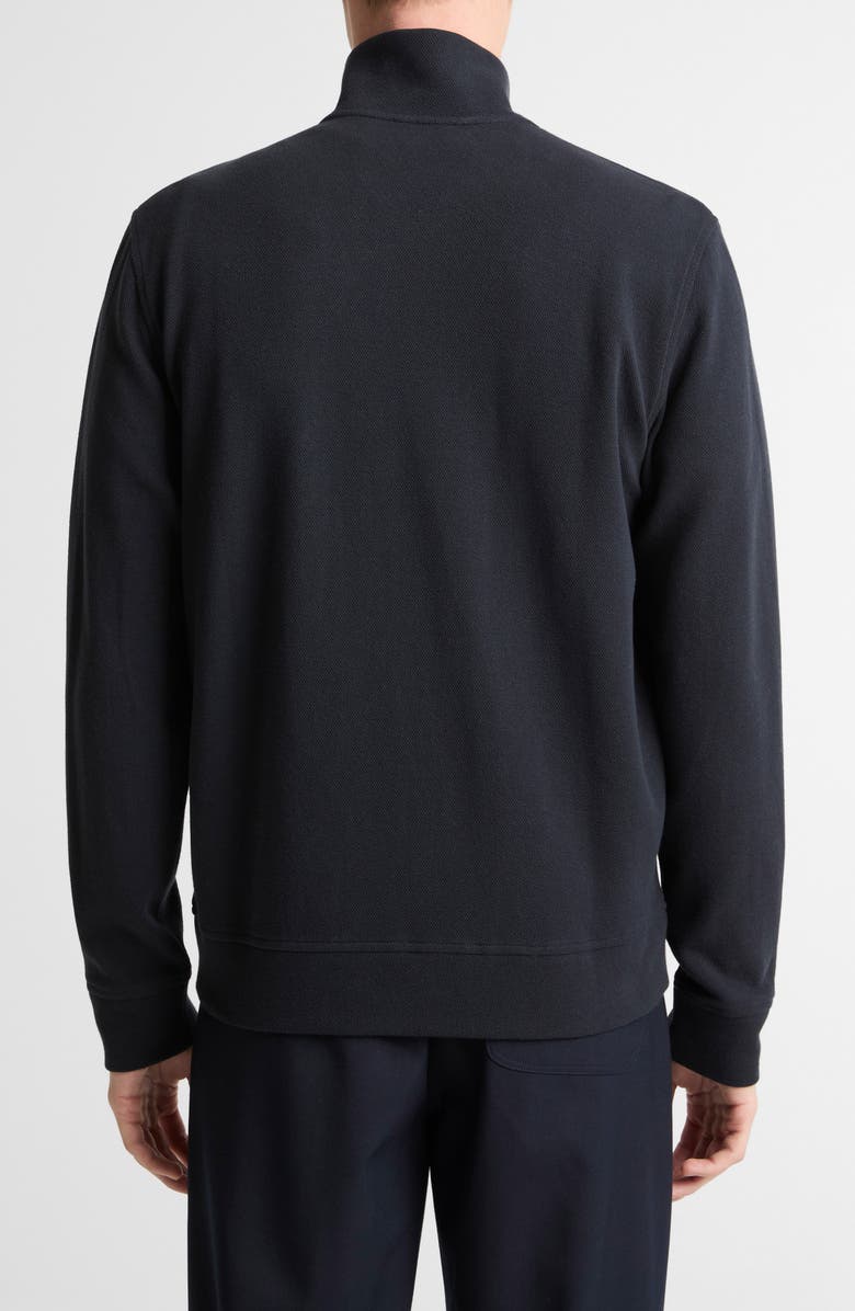 Vince Pique Zip Jacket, Alternate, color, Coastal/ Med Heather Grey