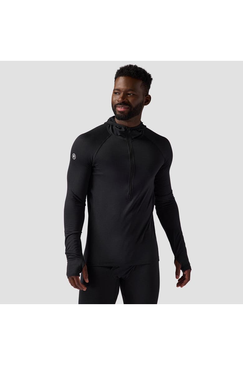 Men's Bga Pines Microgrid Ul Baselayer 1/2-zip Scuba Top, Main, color, Black