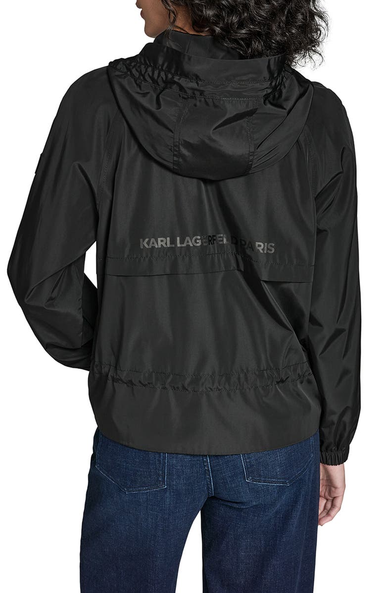 KARL LAGERFELD PARIS Hooded Windbreaker, Alternate, color, 