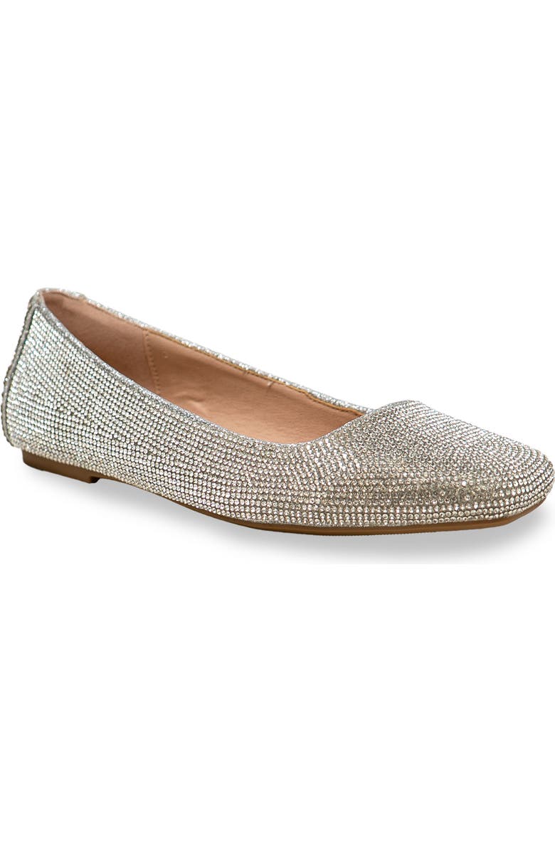 CHASE AND CHLOE Rhinestone Flat, Main, color, Silver