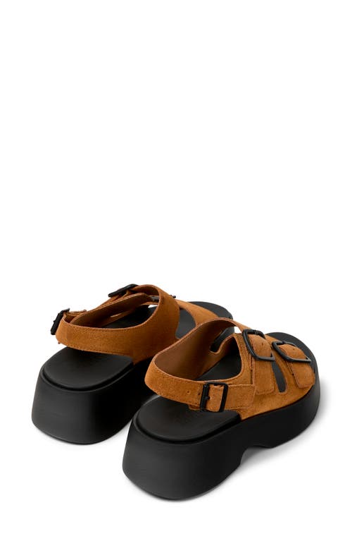 Camper Tasha Platform Sandal In Medium Brown