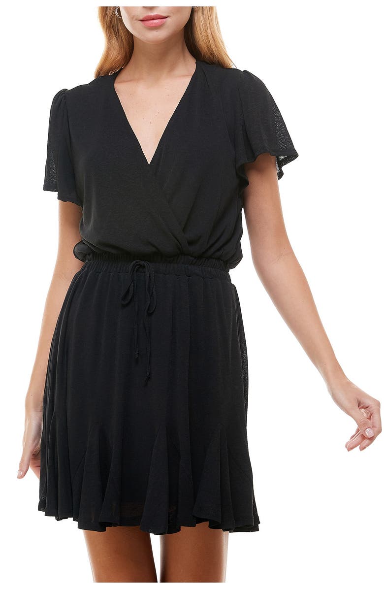 Row A Flutter Sleeve Godet Dress, Alternate, color, 