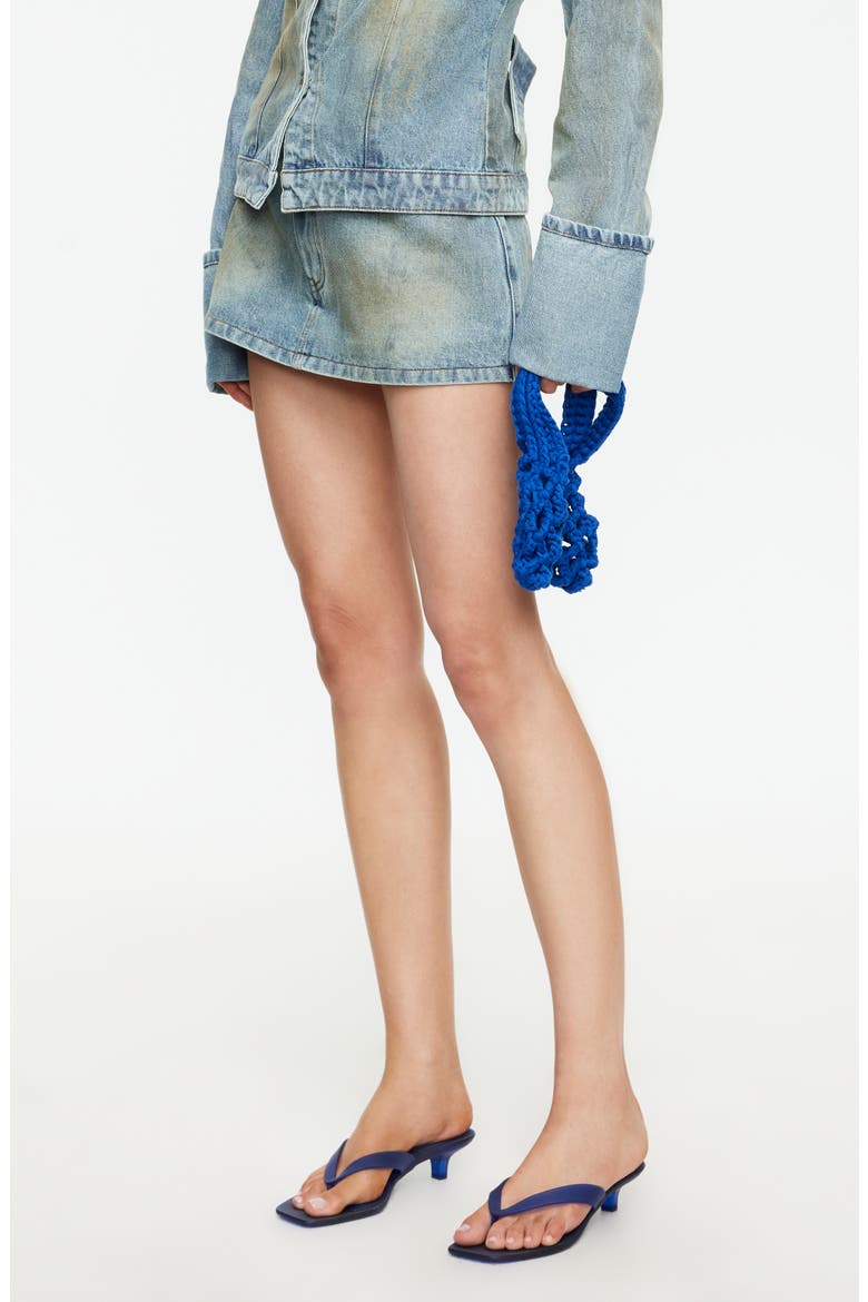 Rhode Denim Miniskirt, Alternate, color, STONE BLUE