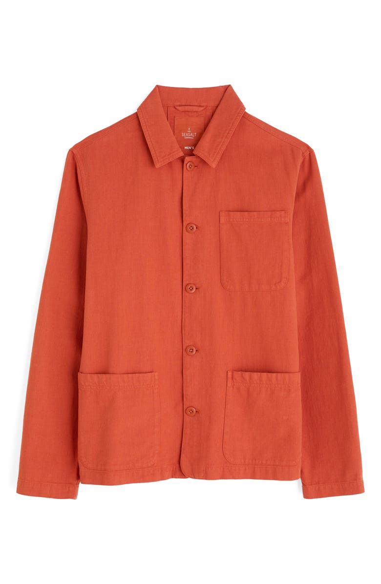 Seasalt Cornwall Well Wright Organic Cotton & Linen Shirt Jacket, Main, color, Jasper