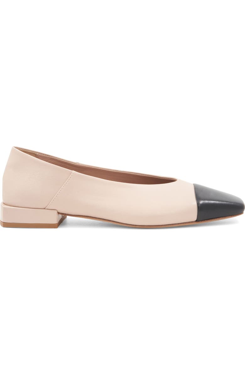 Bruno Magli Patria Square Toe Flat, Alternate, color, Sand/ Black