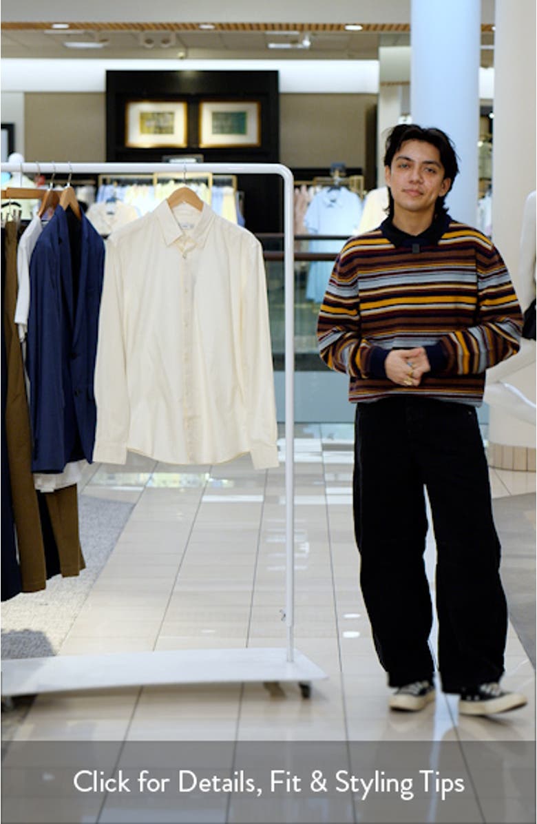 Regular Fit Stripe Cotton Button-Up Shirt, sales video thumbnail