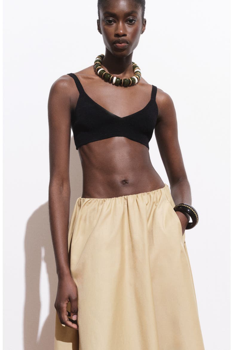 Cotton Blend Maxi Skirt, Alternate, color, BEIGE