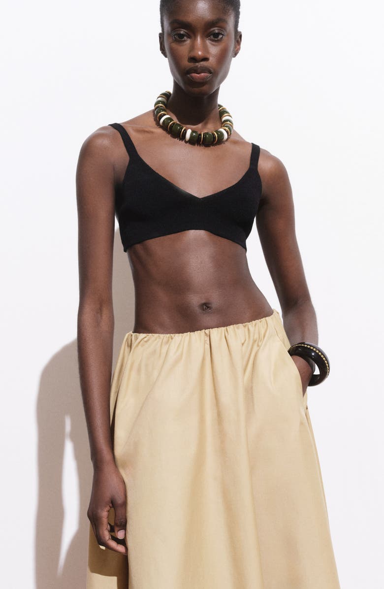 MANGO Cotton Blend Maxi Skirt, Alternate, color, Beige