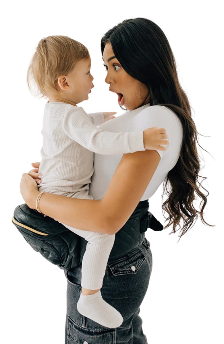 Tushbaby Quilted Faux Leather Hip Seat Carrier, Alternate, color, Vegan Leather