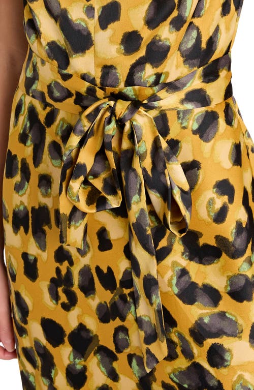 Tahari Asl Belted Sleeveless Midi Dress In Yellow
