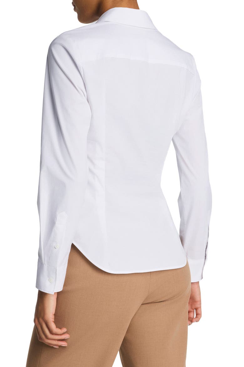 No Gape Button Down Shirt, Alternate, color, CLASSIC WHITE
