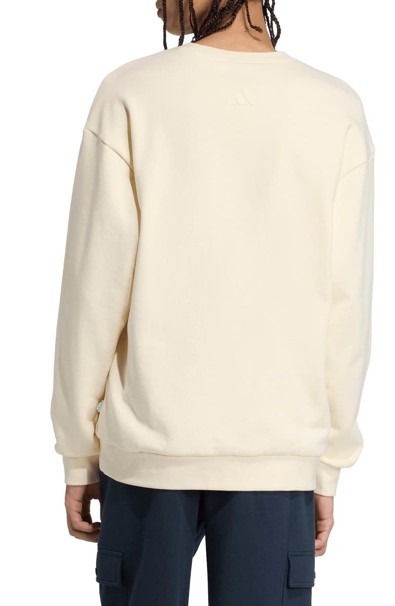adidas Dog Sock Cotton Crewneck Sweatshirt, Alternate, color, Cream White