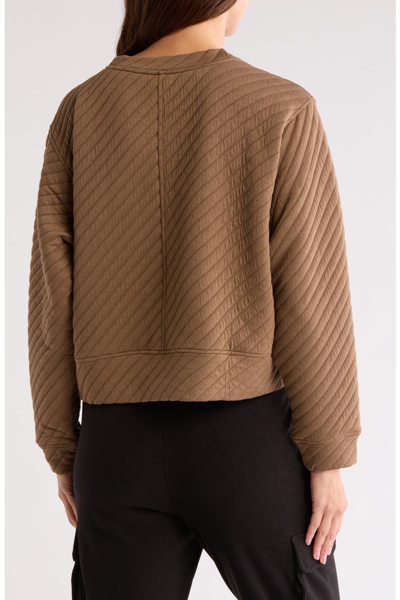 Tilt Quilted Crew Sweatshirt, Alternate, color, BROWN SHIITAKE