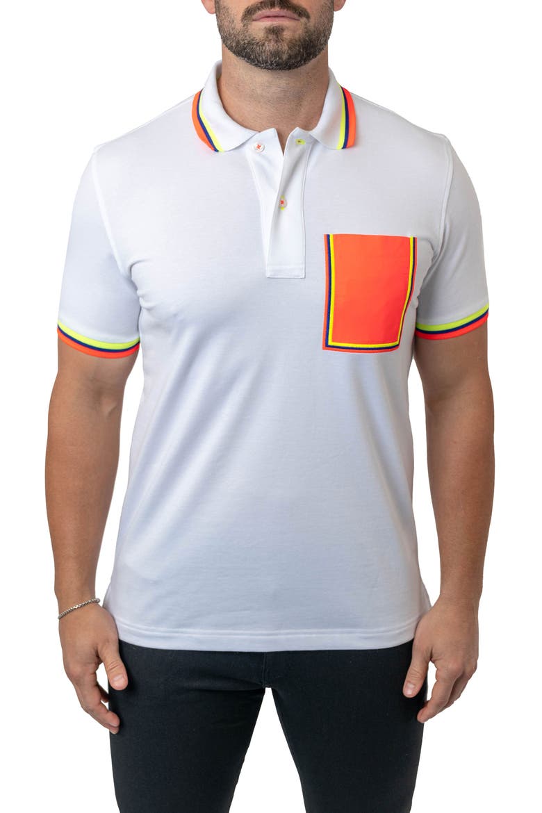 Mozart Milano Egyptian Cotton Polo, Main, color, WHITE