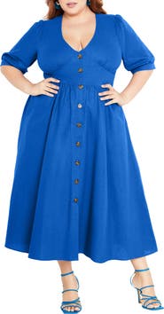 City Chic Sunset Stroll Fit & Flare Dress