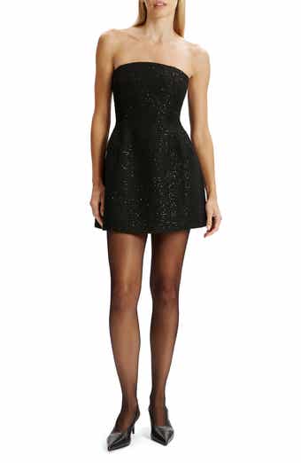 Bardot Karoline Sequin Bouclé Strapless Minidress