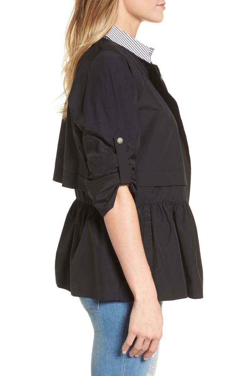 Caslon<sup>®</sup> Peplum Cotton Blend Utility Jacket, Alternate, color,