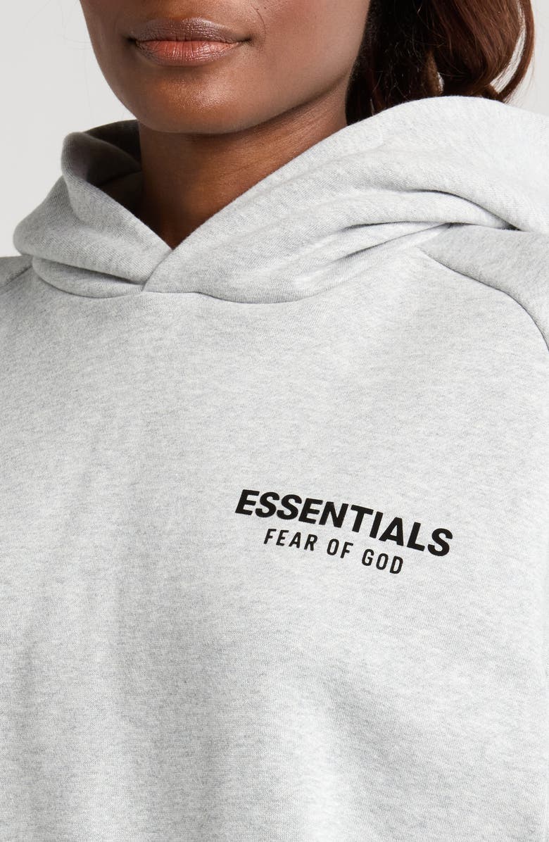 Fear of God Essentials Cotton Blend Fleece Crop Hoodie, Alternate, color, 