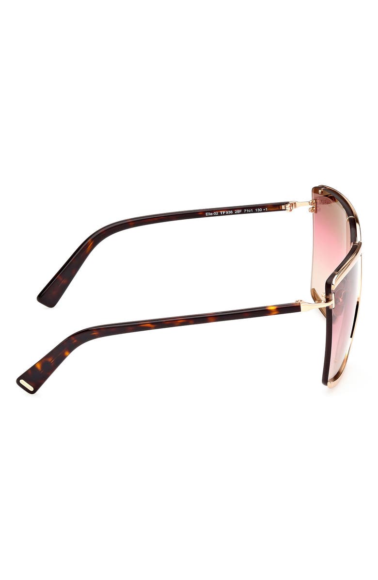 TOM FORD Elle 71mm Gradient Square Sunglasses, Alternate, color, Shiny Rose Gold / Brown