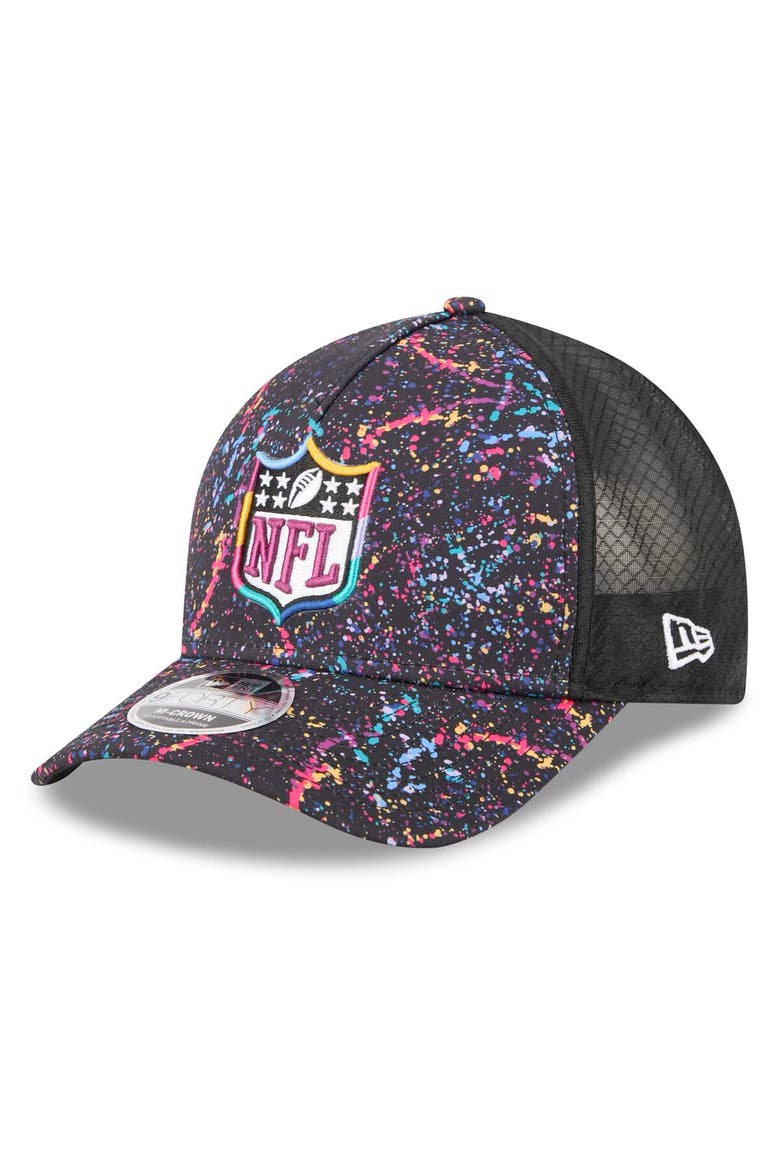 Men's New Era Black Shield Logo 2025 NFL Crucial Catch 9FORTY Adjustable Hat, Alternate, color, Black