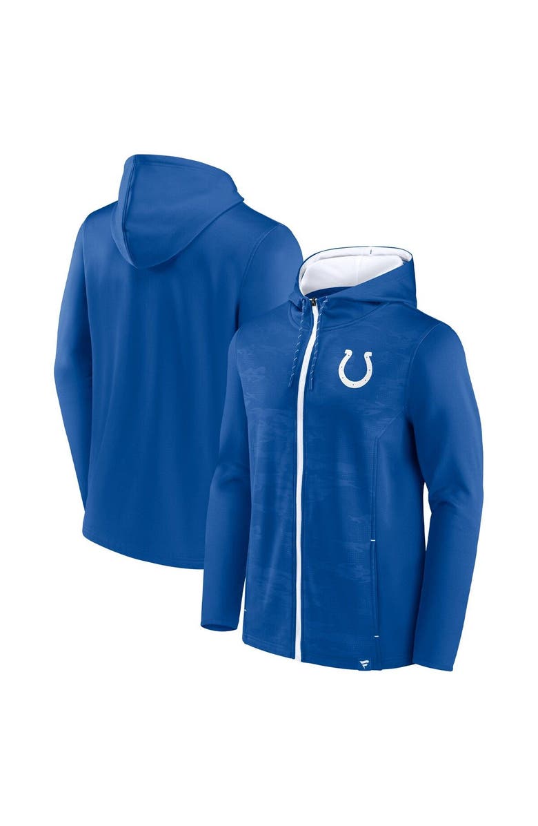 FANATICS Men's Fanatics Royal/White Indianapolis Colts Ball Carrier Full-Zip Hoodie, Main, color, 