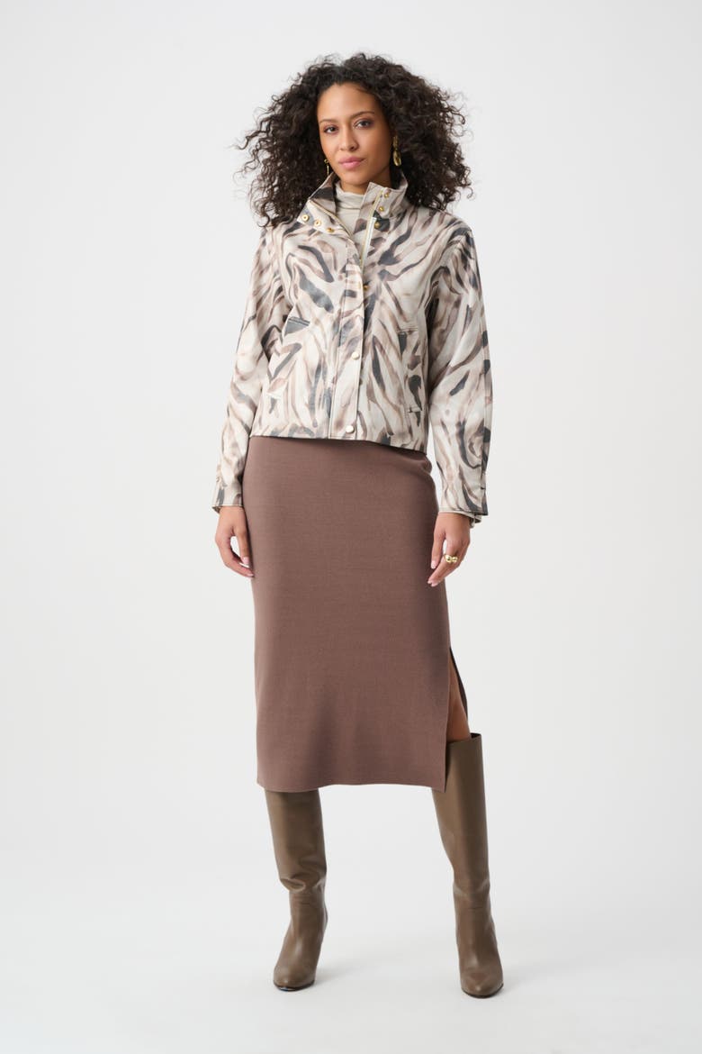 Foiled Faux Suede Animal Print Jacket, Alternate, color, Beige/Multi