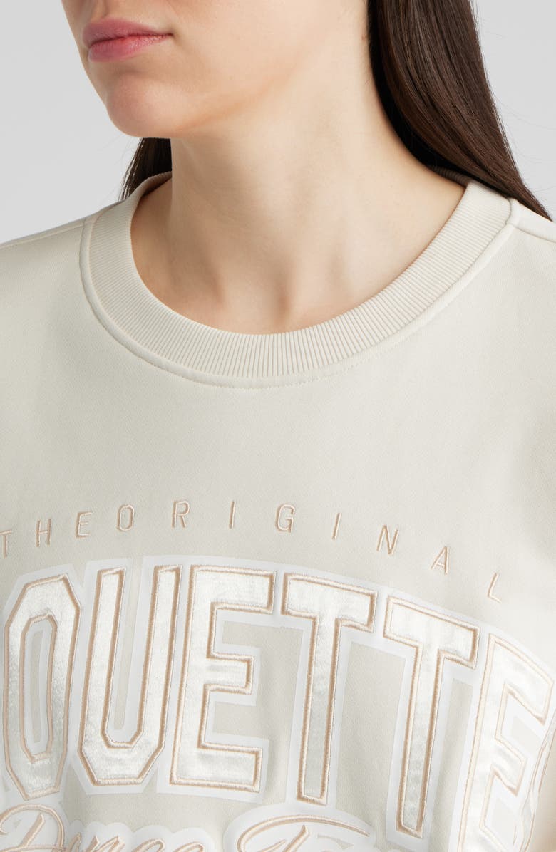 BOSS Orange Ever Embroidered Crewneck Cotton Sweatshirt, Alternate, color, Open White