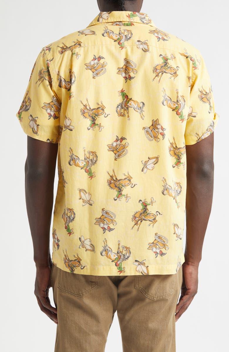 Double RL Western Print Linen & Cotton Blend Camp Shirt, Alternate, color, 