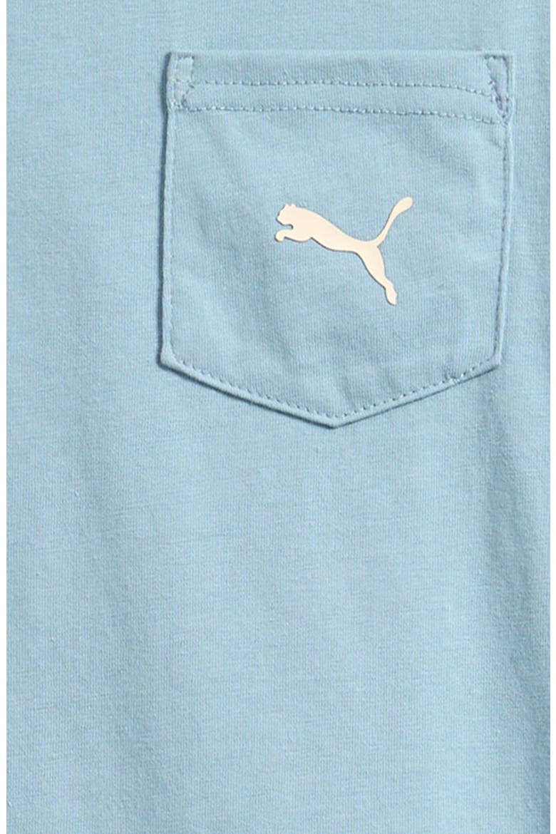 Kids' Pocket T-Shirt & Sweat Shorts Set, Alternate, color, ICE BLUE