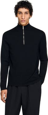 SANDRO Wool sweater with zip collar