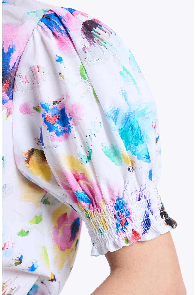 Mila Short Sleeve Woven Shirt, Alternate, color, WHITE MULTI