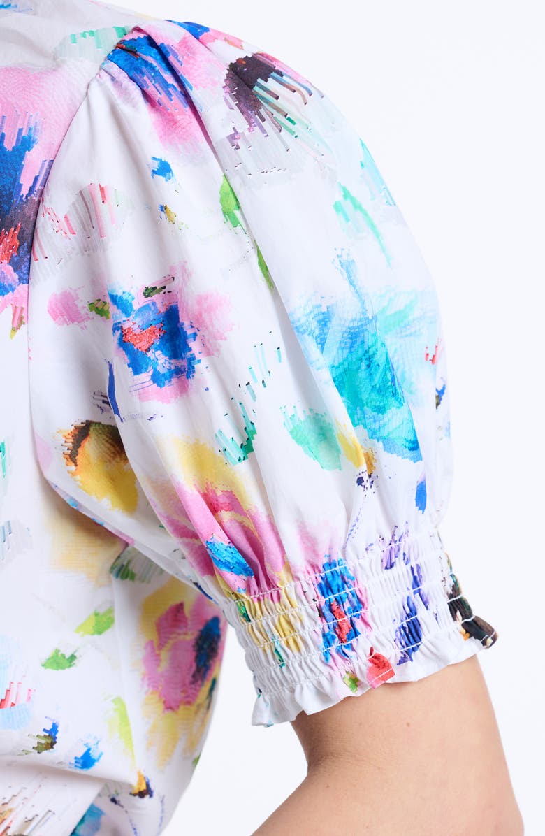 Robert Graham Mila Short Sleeve Woven Shirt, Alternate, color, White Multi