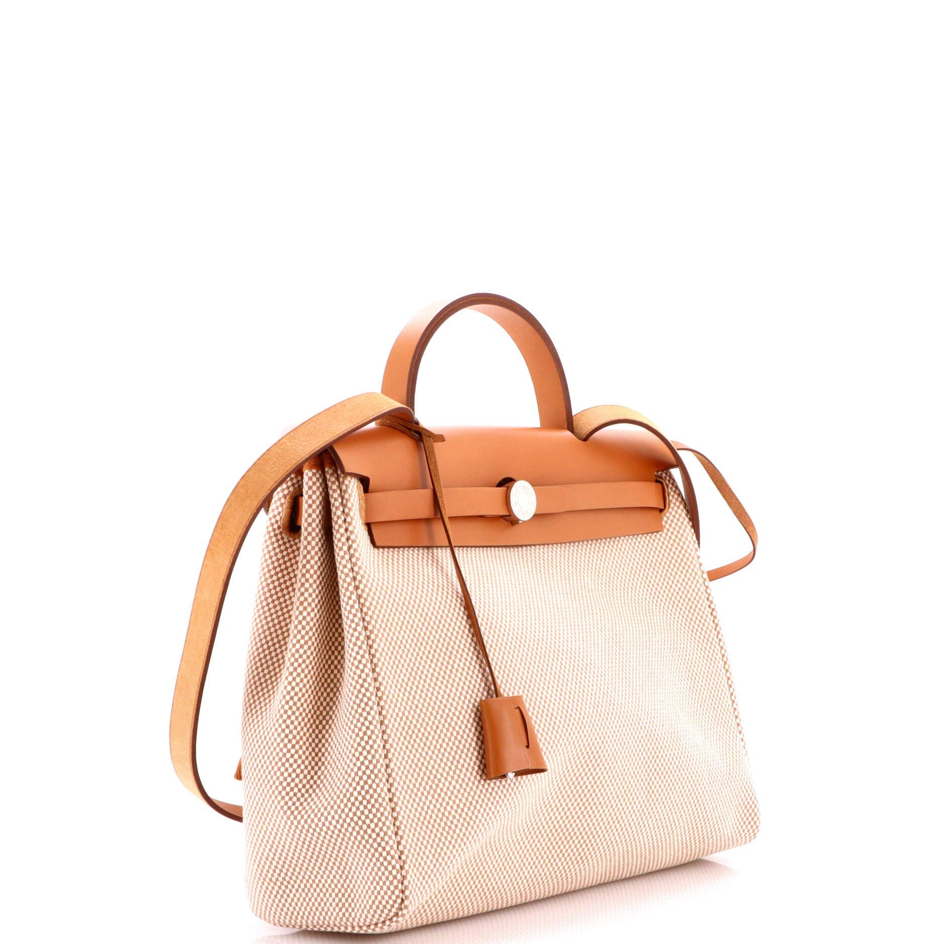 Pre-Owned Hermes Herbag Zip Criss Viking Toile and Leather 31, Alternate, color, Gold